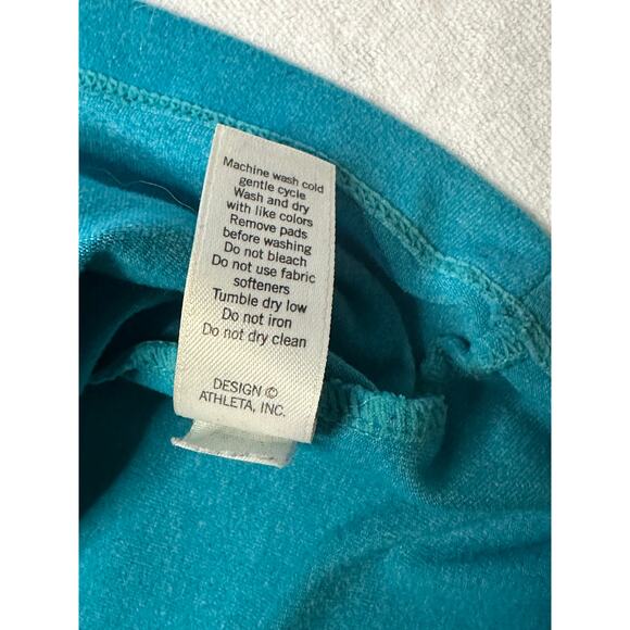 Athleta Turquoise Built-In Bra Tank Top Size Medium Strappy Athletic - Picture 8 of 8